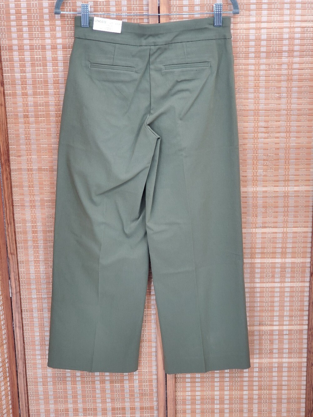 ♤ Chicos Brigitte Crop Wide Leg Pull On Pants Olive Green Chicos Size 000R NWT - Picture 8 of 9